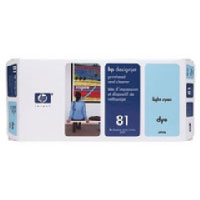 Cabezal de impresión de tinta cian claro HP 81 y limpiador de cabezal (C4954A) Cabezal de impresión de tinta cian claro HP 81 y limpiador de cabezal (C4954A)